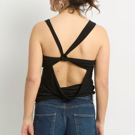 Tie Back V-Neck Tank Top - UK 10