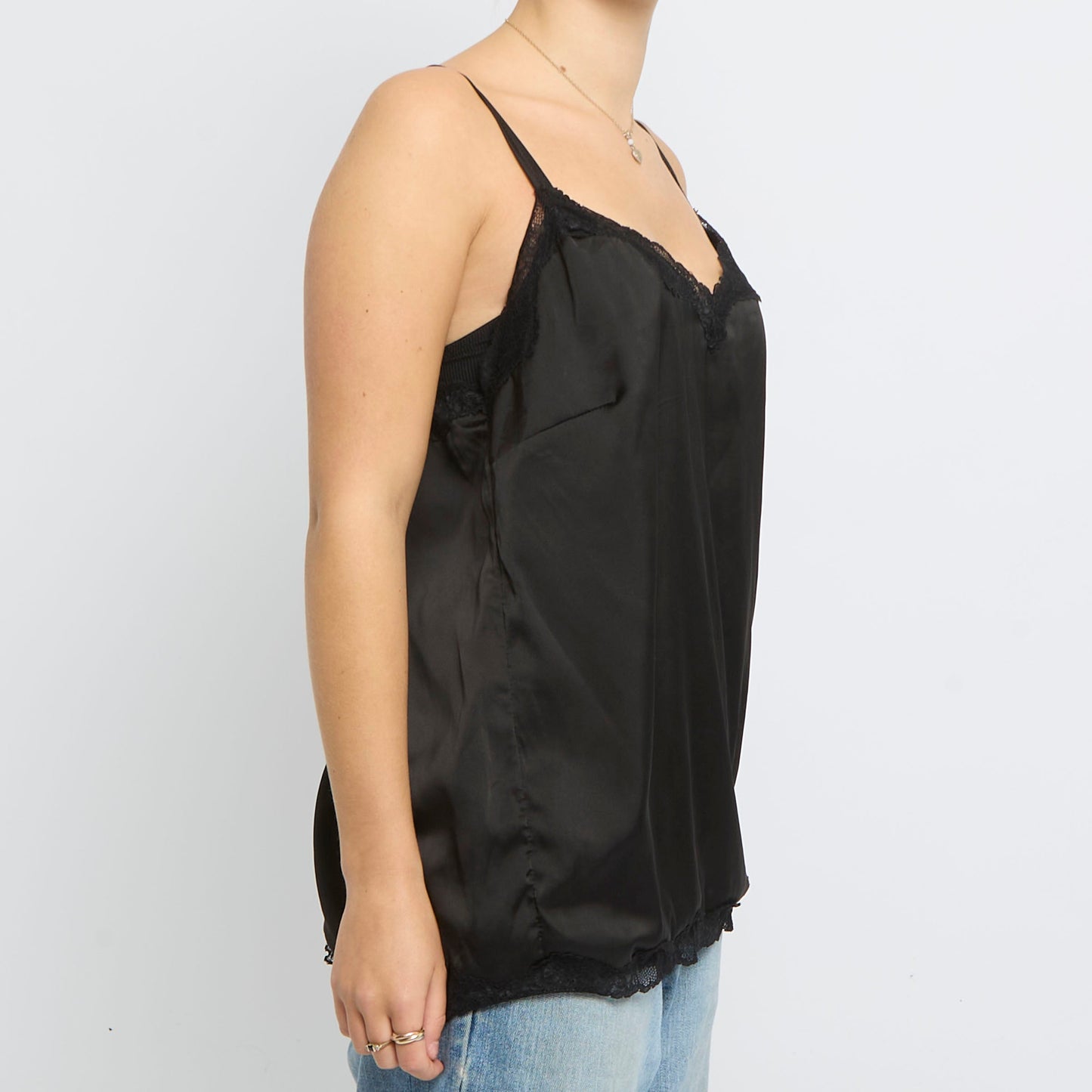 Lace  Satin Strappy Top - UK 10