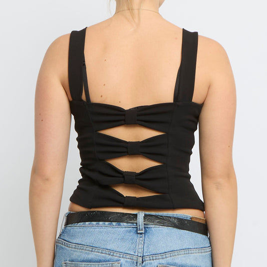 Strappy Zip Up Corset Top - UK 10