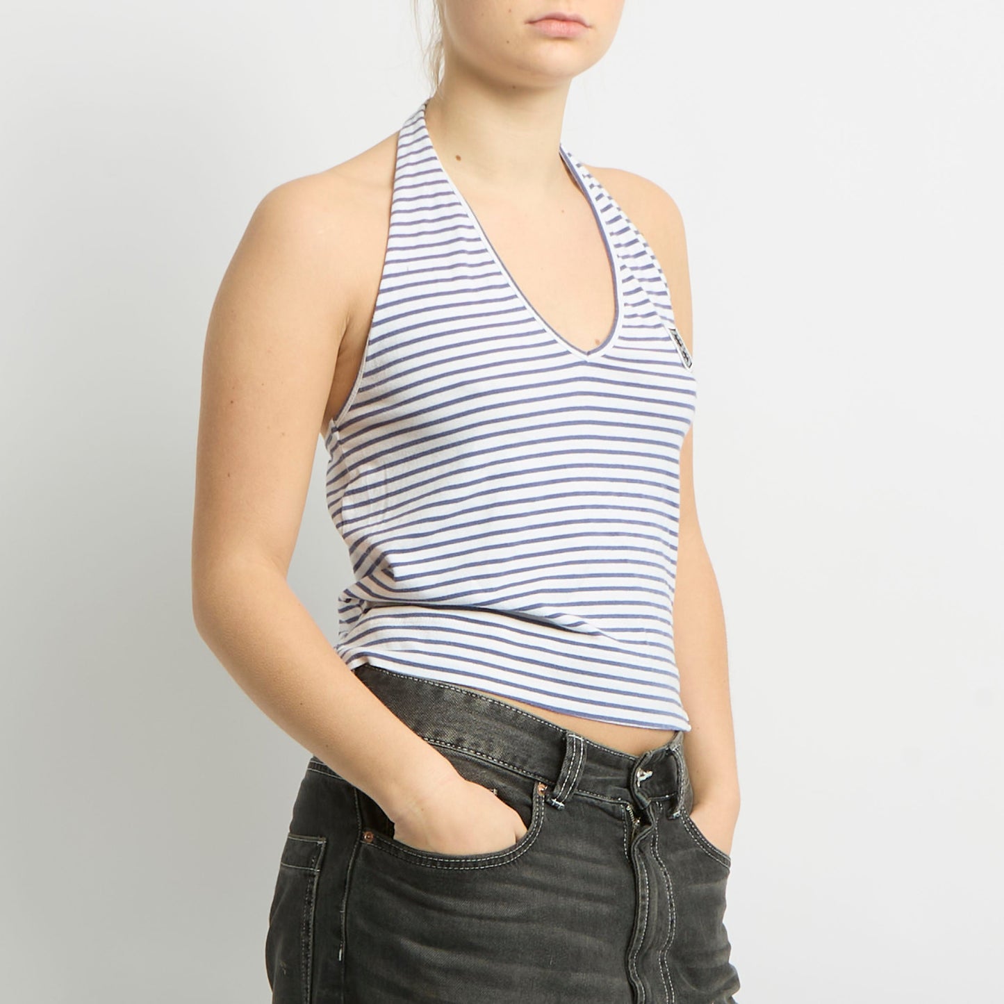 Striped Halterneck Top - UK 10