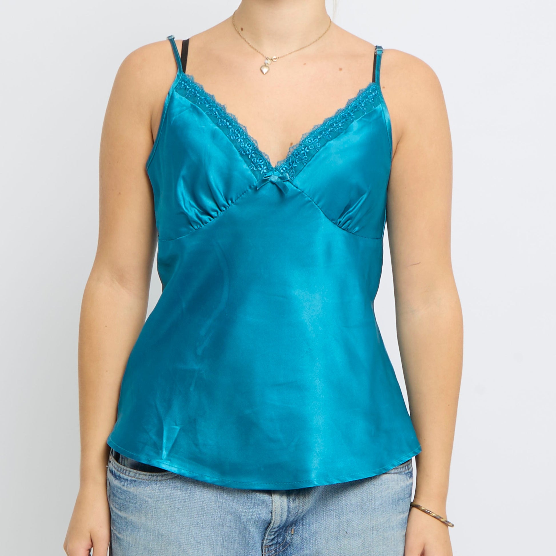 Satin Strappy Bow Detail Top - UK 10