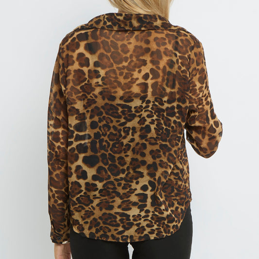 Sheer Leopard  Flimsy Shirt- UK 10