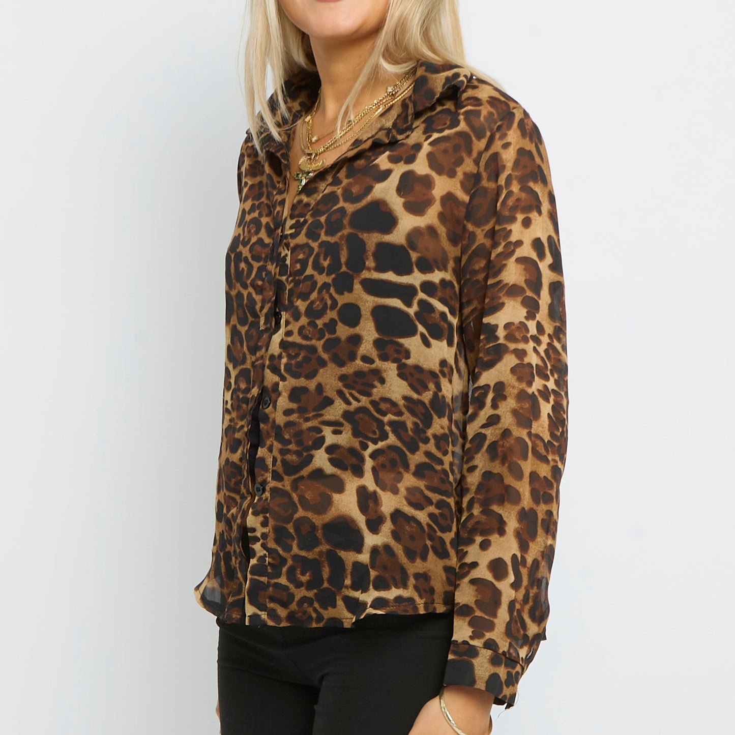 Sheer Leopard  Flimsy Shirt- UK 10