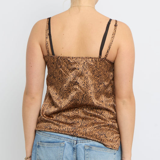 Animal  Satin Strappy Top - UK 10