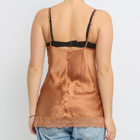 Lace  Satin Strappy Top - UK 10