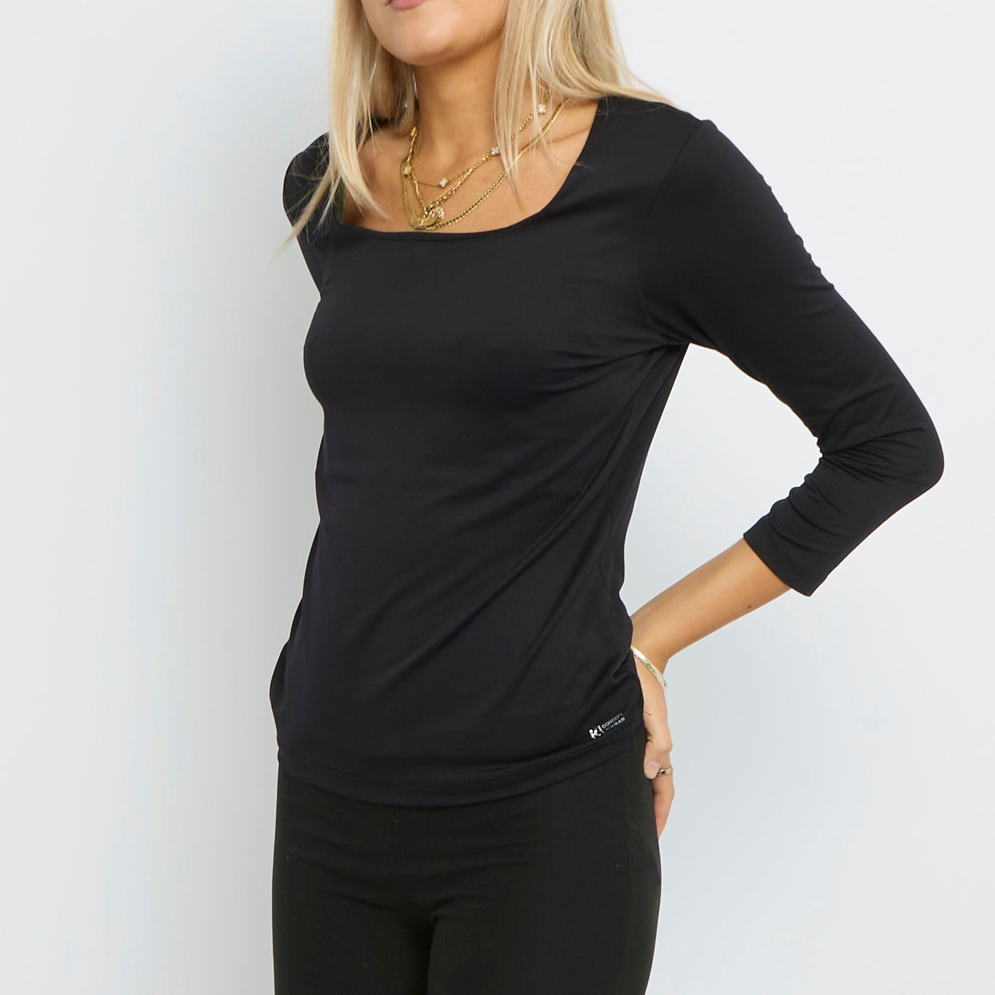 Square Neck Long Sleeve Top- UK 10