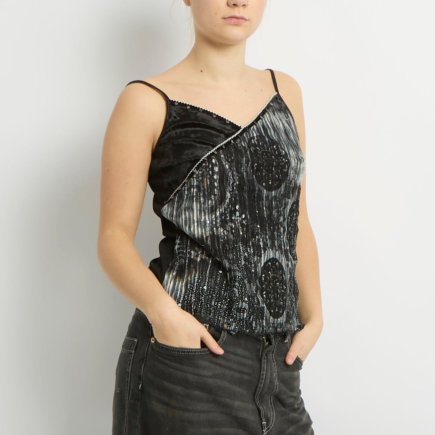 Mesh Layer Detail Cami Top - UK 10