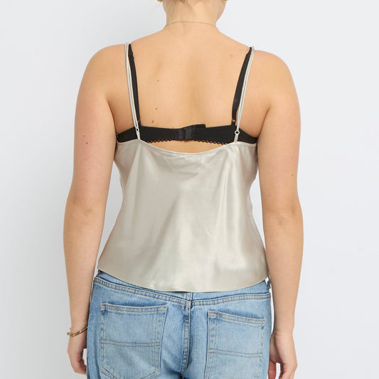 Lace  Satin Strappy Top - UK 12