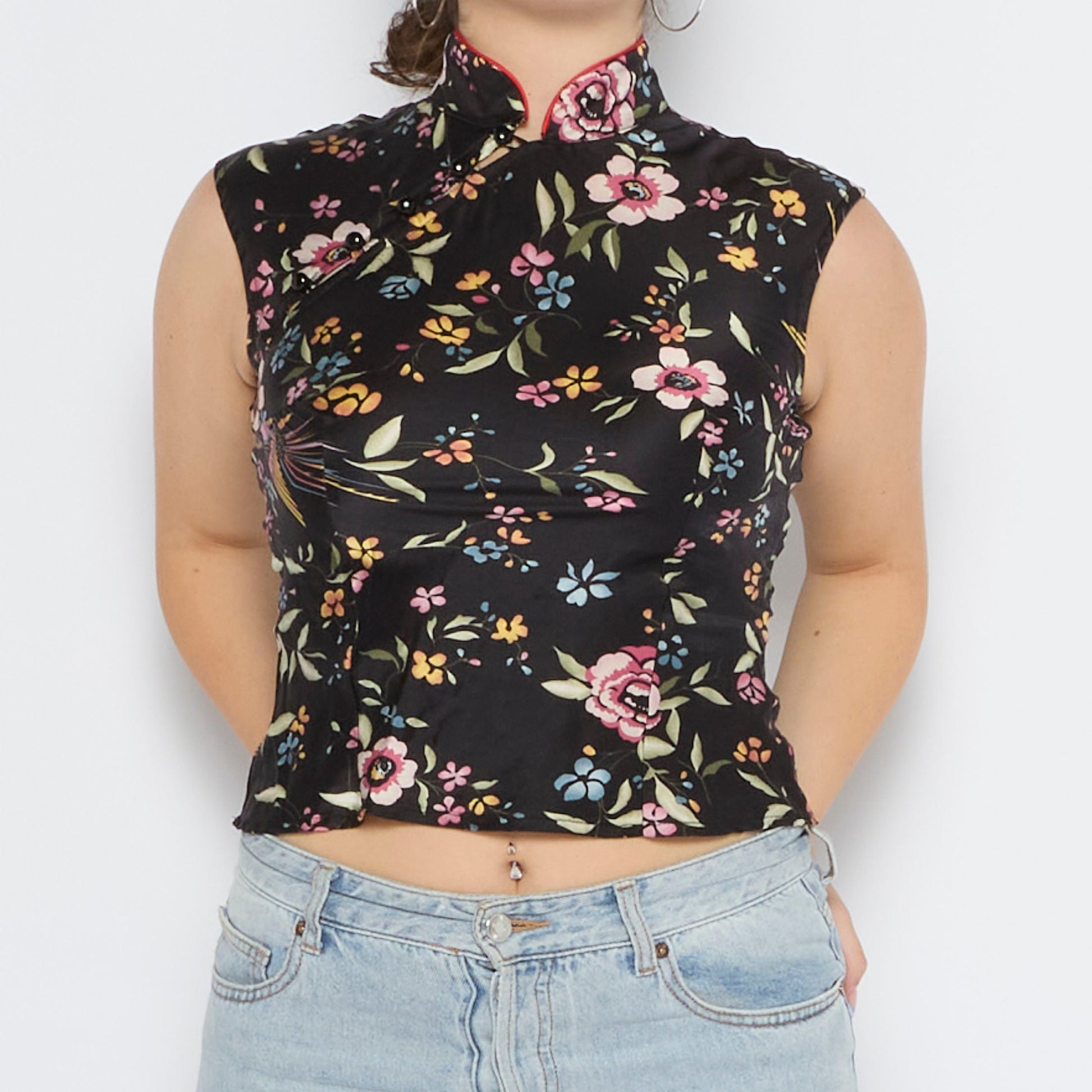 Floral Print Sleeveless Top - UK 10