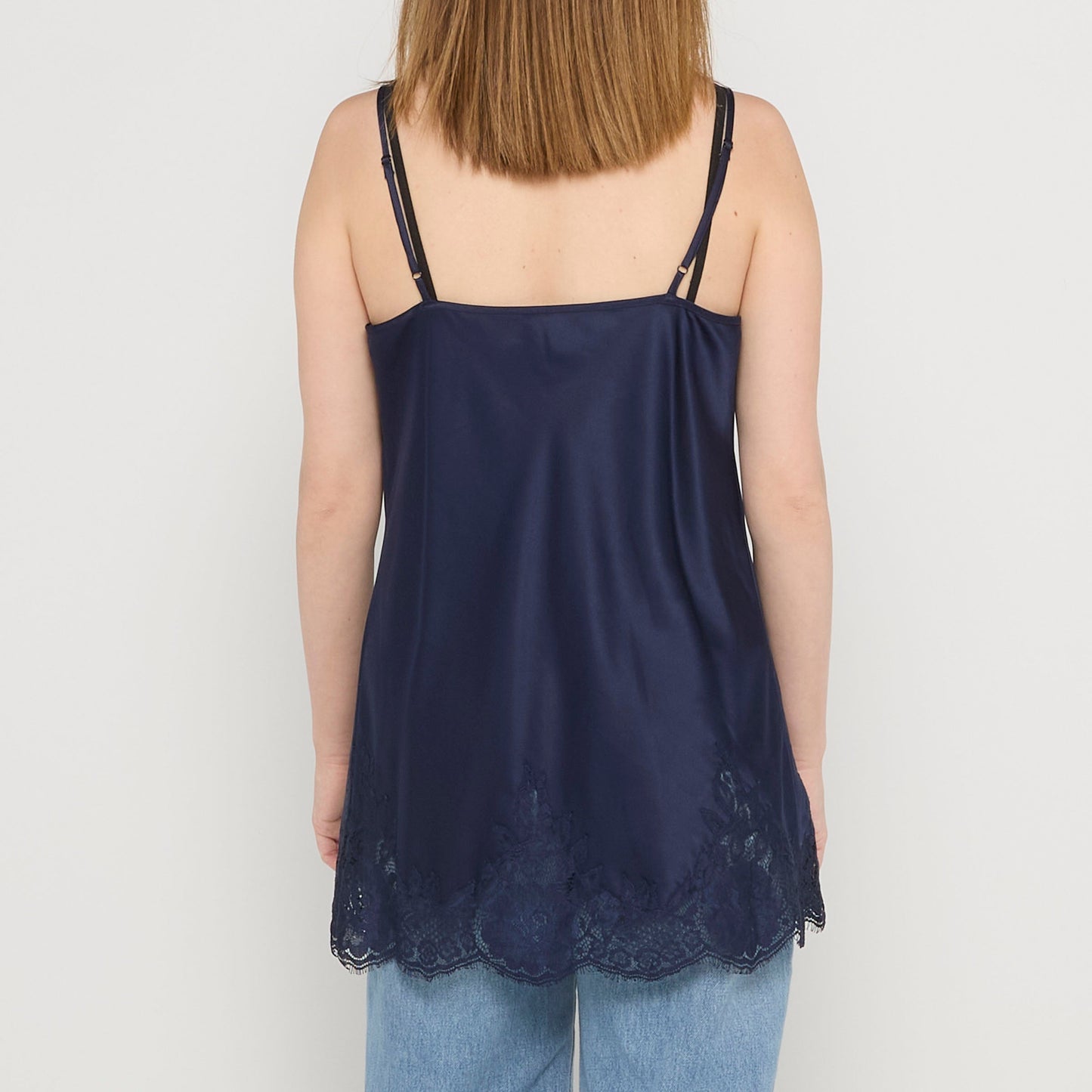 Satin Embroidered Trim Cami Top - UK 10