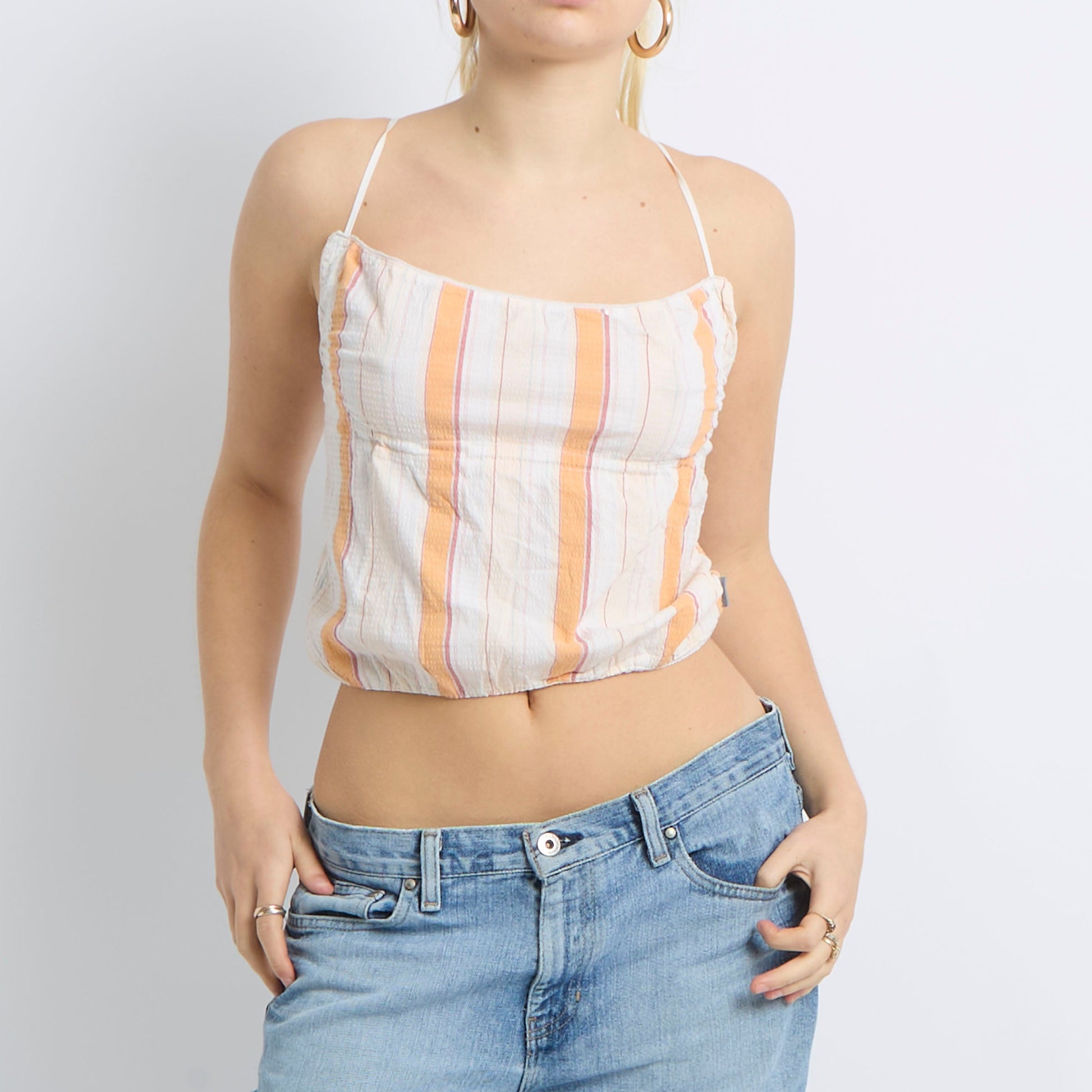 Stripe Strappy Cami Top - UK 10