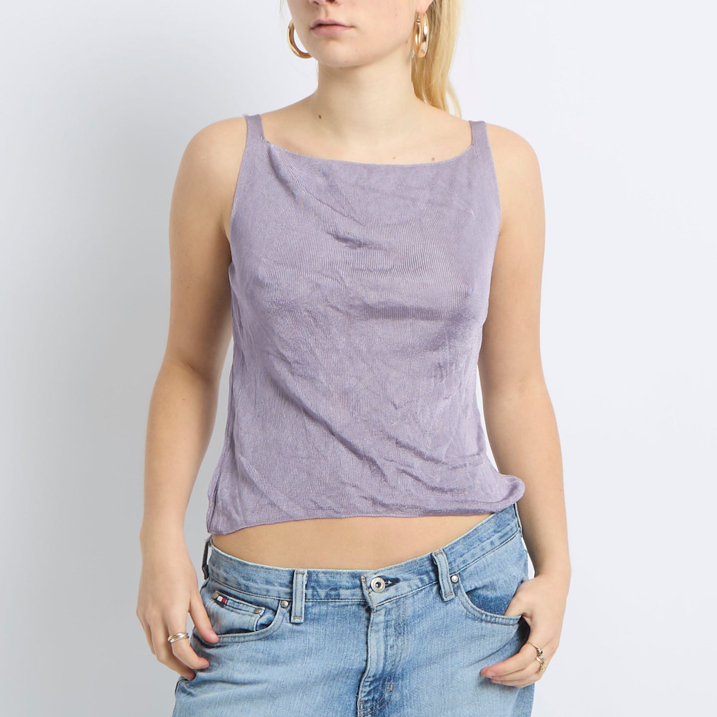 Knitted Square Neck Cami Top - UK 10