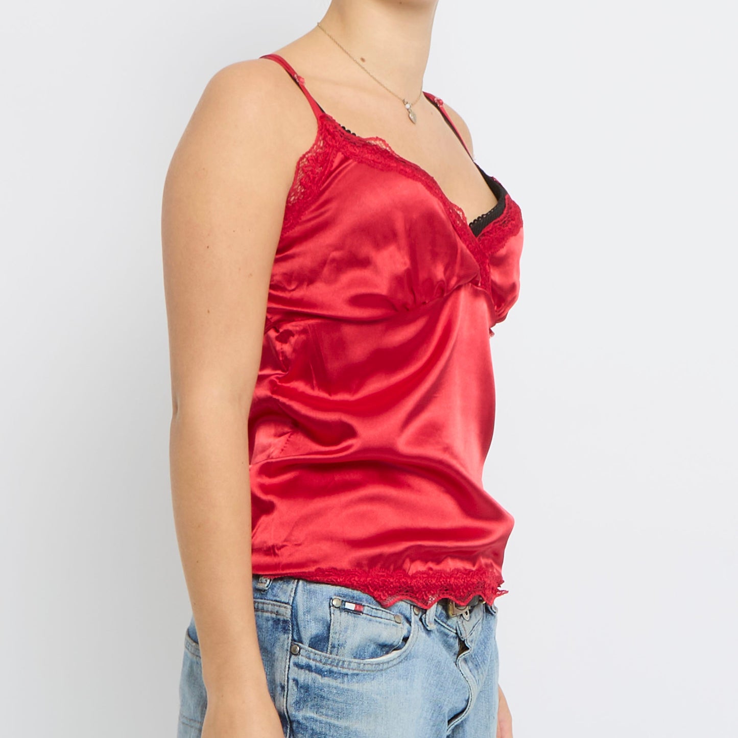 Lace  Satin Strappy Top - UK 10