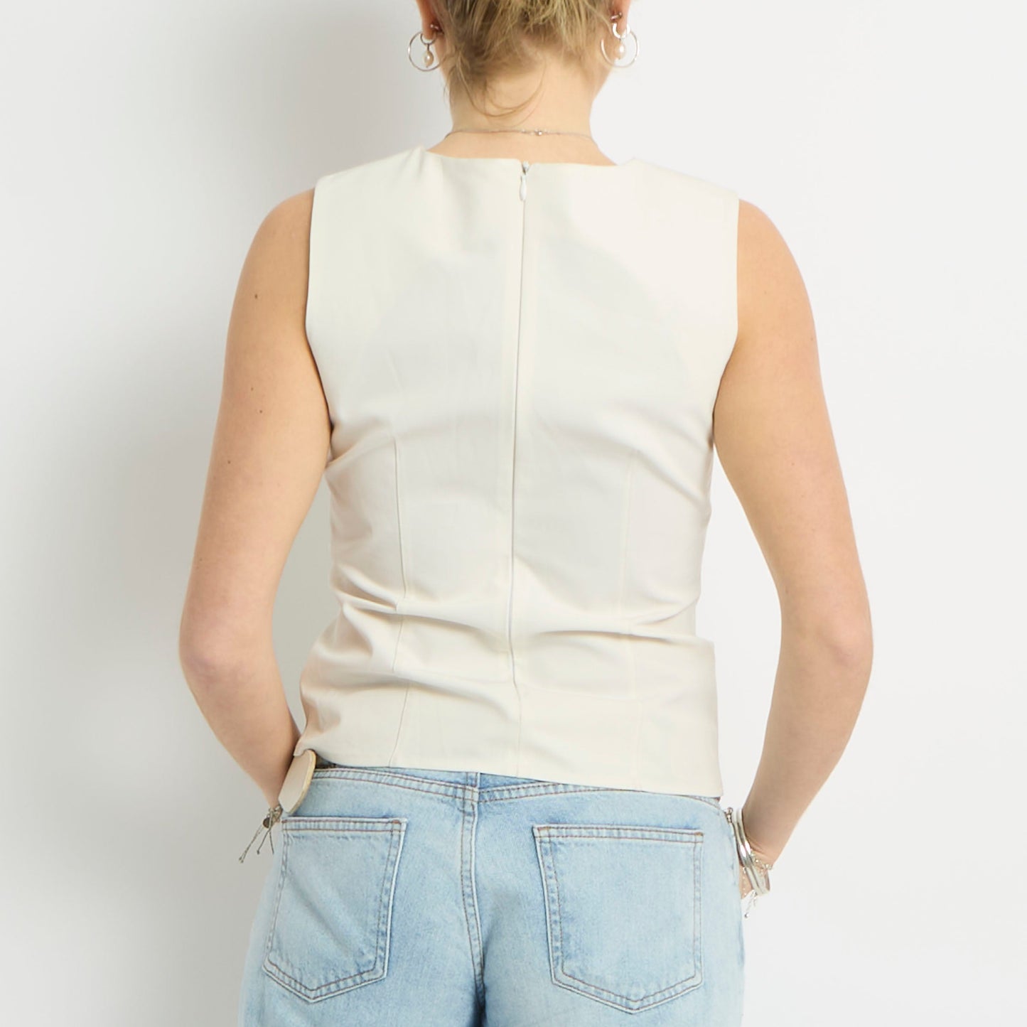 Tailored Zip Back Top - UK 10