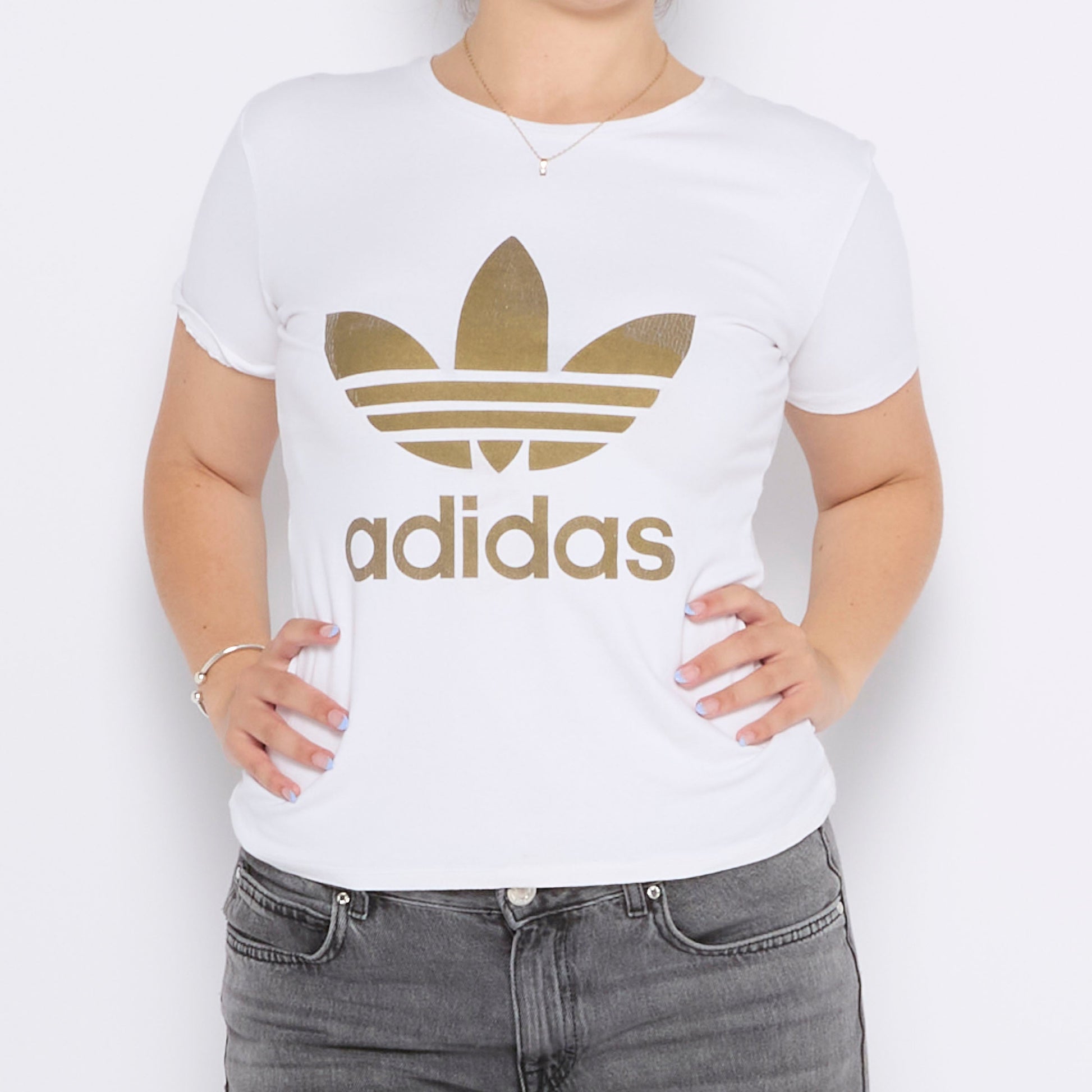 Adidas Logo Print T-shirt - UK 10