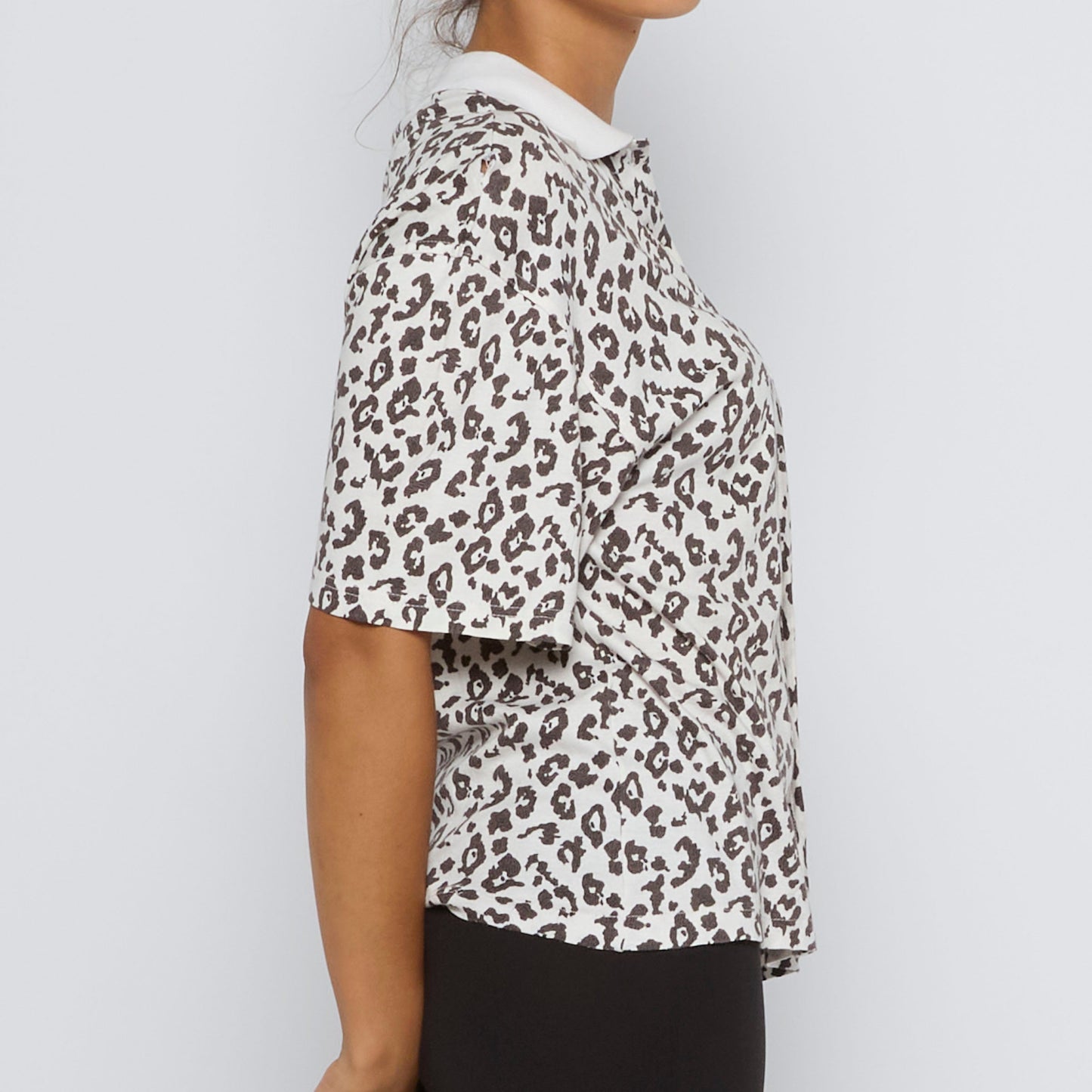 Trussardi Leopard  Collared Shirt - UK 10