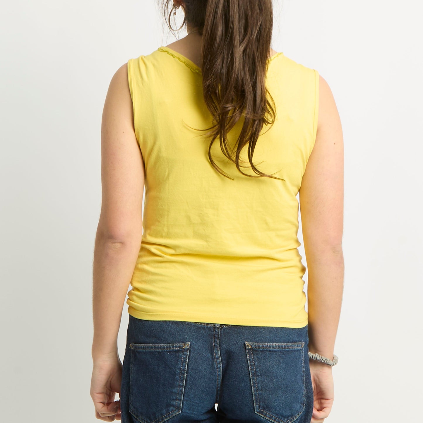 Ruched Shoulder Tank Top - UK 10