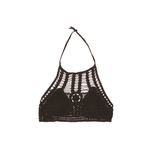 Halterneck Crochet Bralette Top - 12