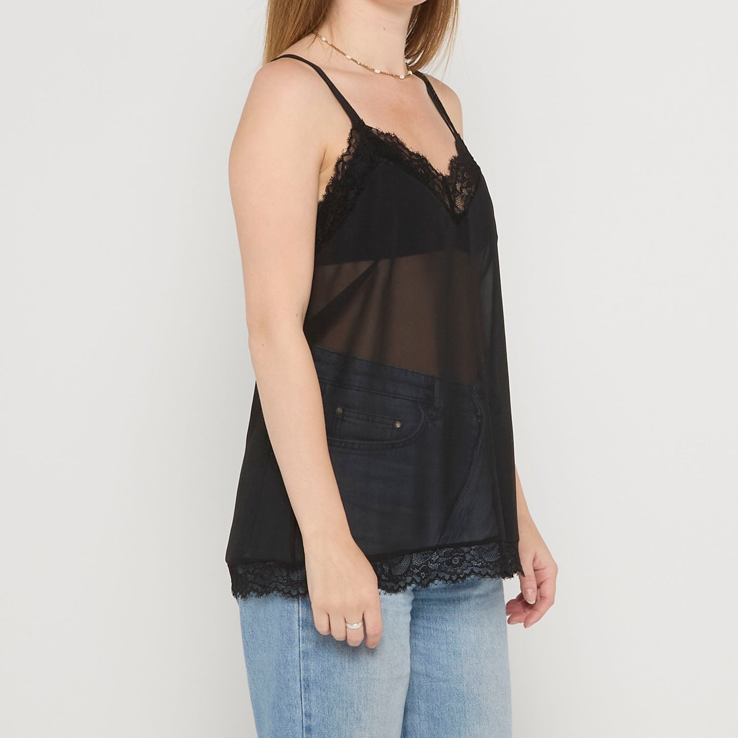 Chiffon Embroidered Cami Top - UK 12