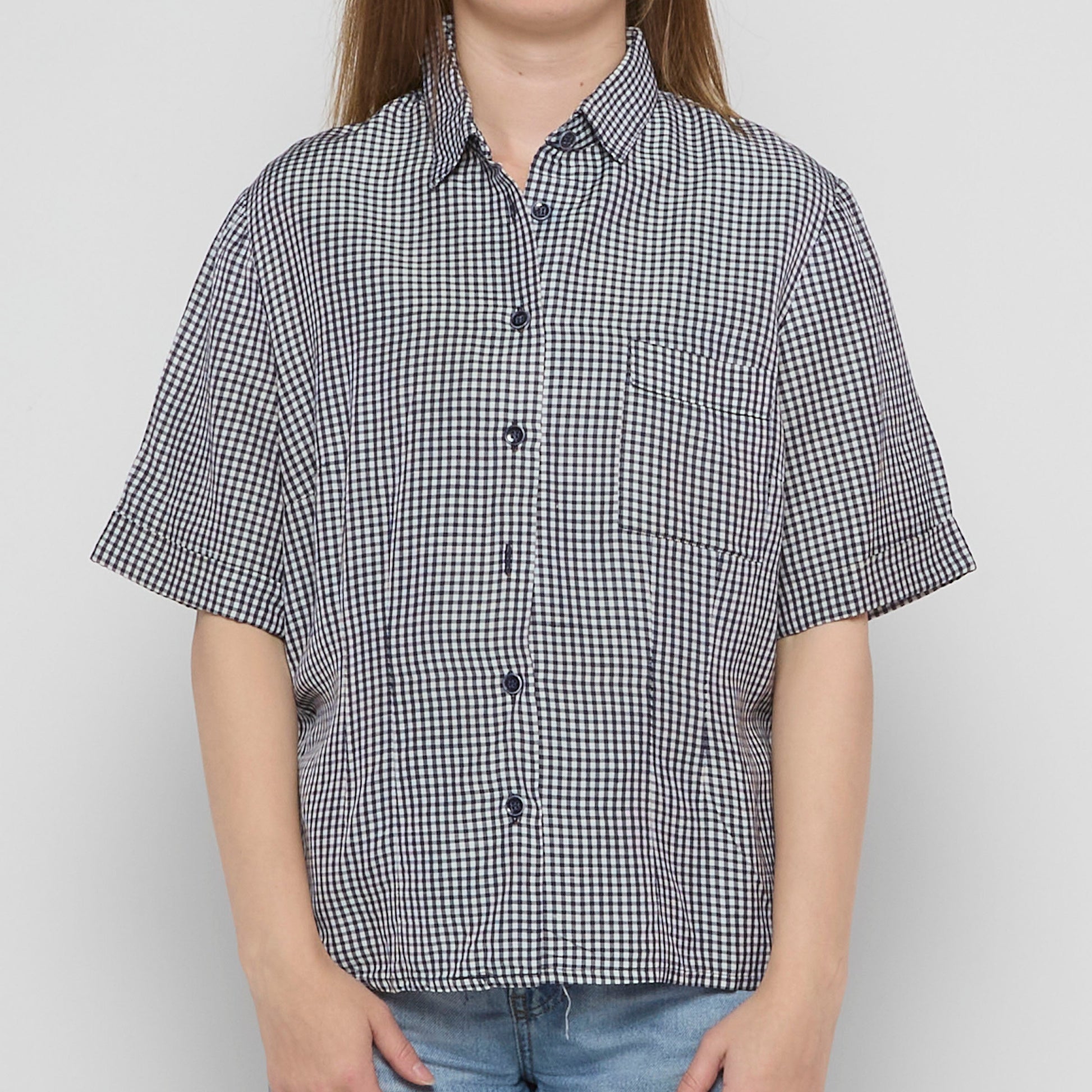 Gingham Short Sleeve Shirt - UK 12