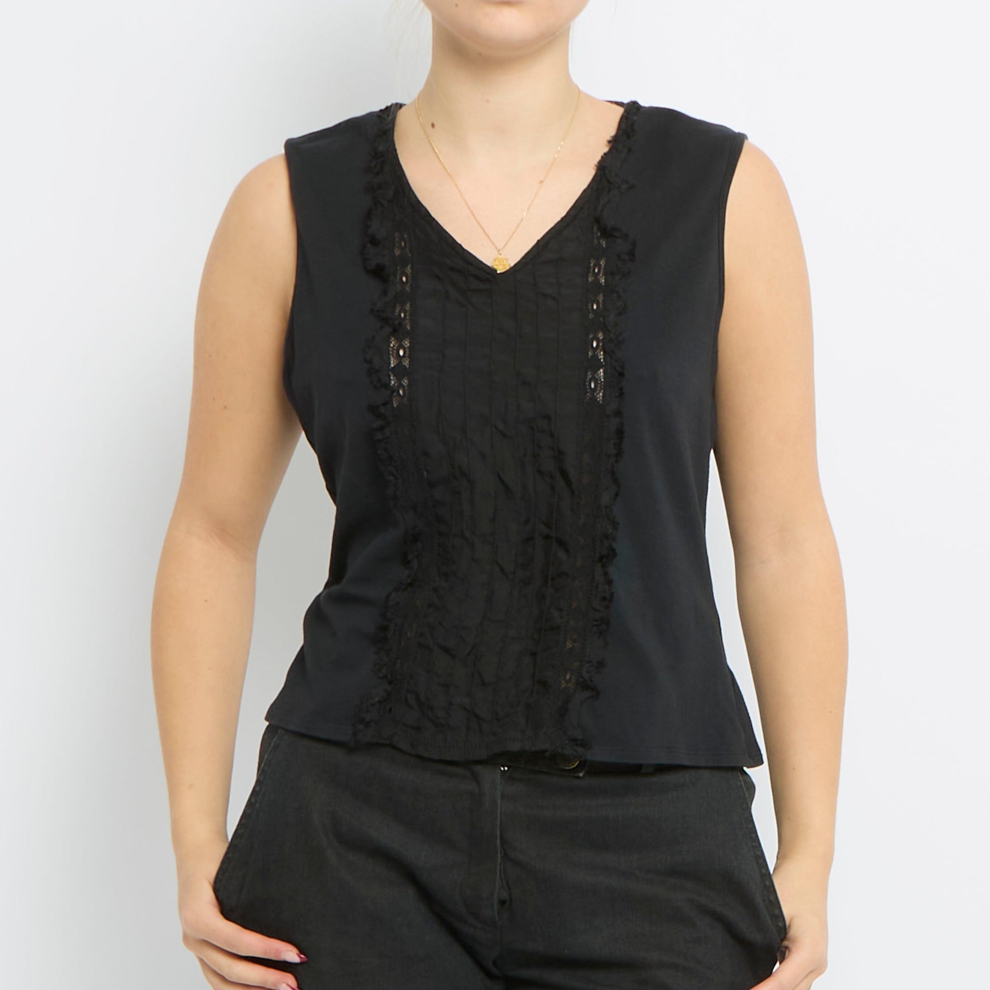 Max & Co Frill Detail Sleeveless Top - UK 12