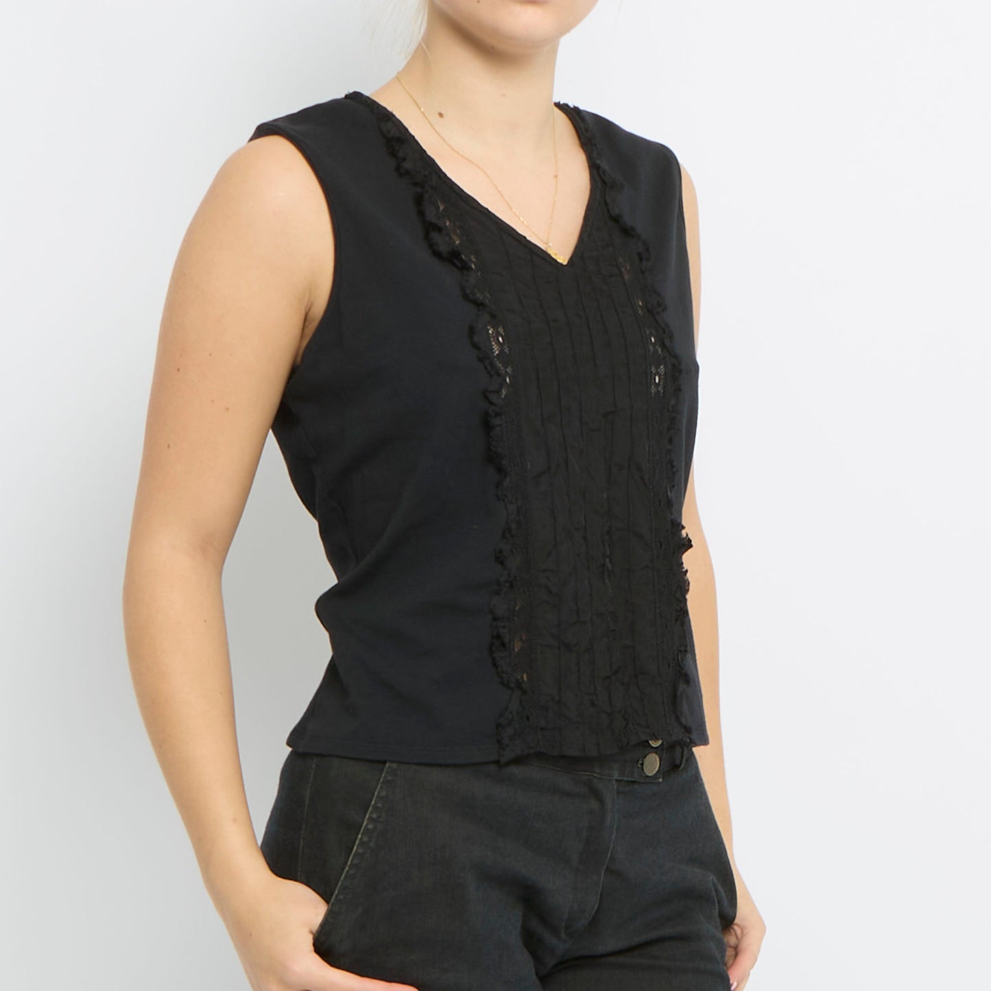 Max & Co Frill Detail Sleeveless Top - UK 12