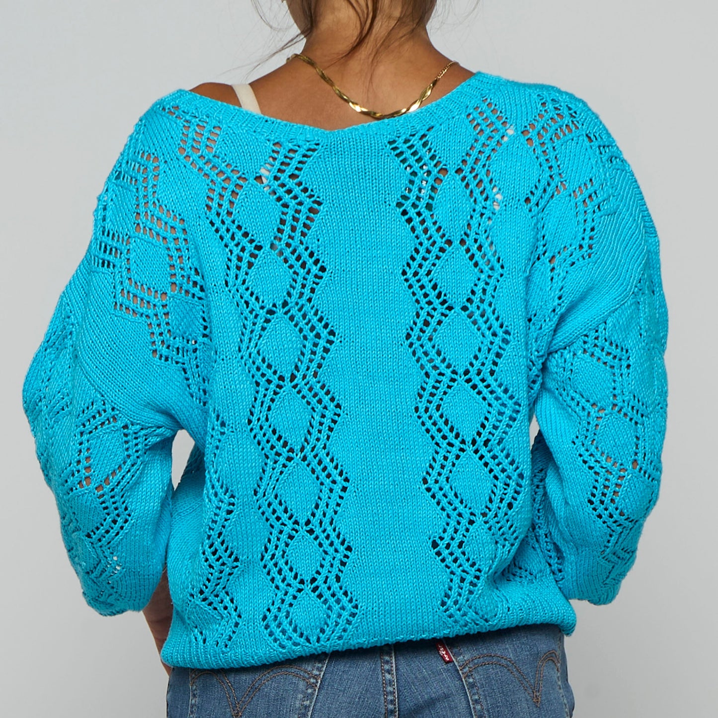 Crochet Knit Boxy Fit Jumper - UK 12