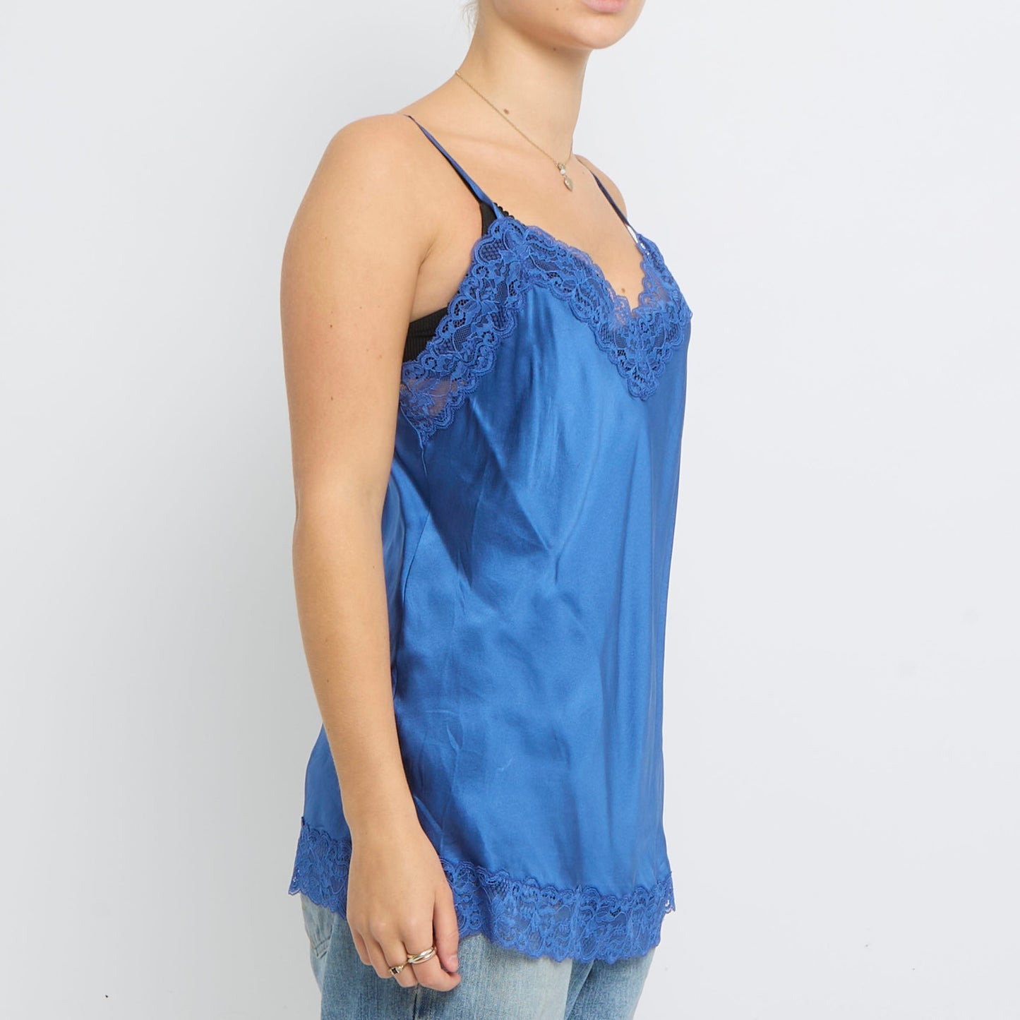 Lace  Satin Strappy Top - UK 12