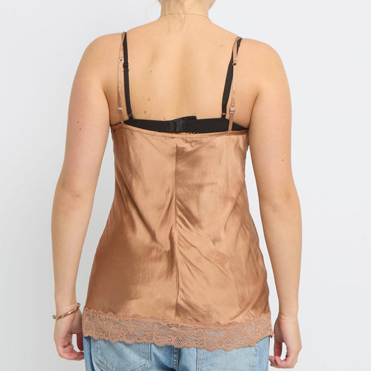 Lace  Satin Strappy Top - UK 12