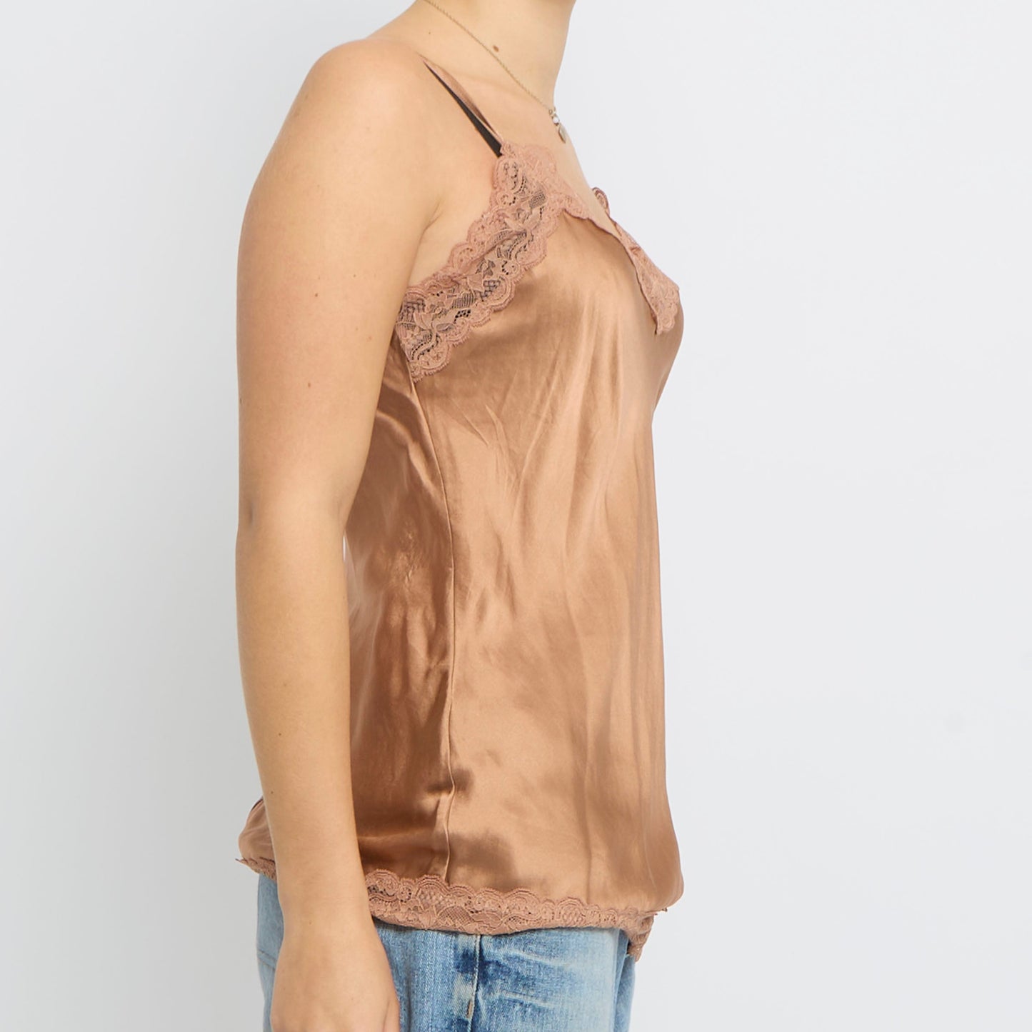 Lace  Satin Strappy Top - UK 12