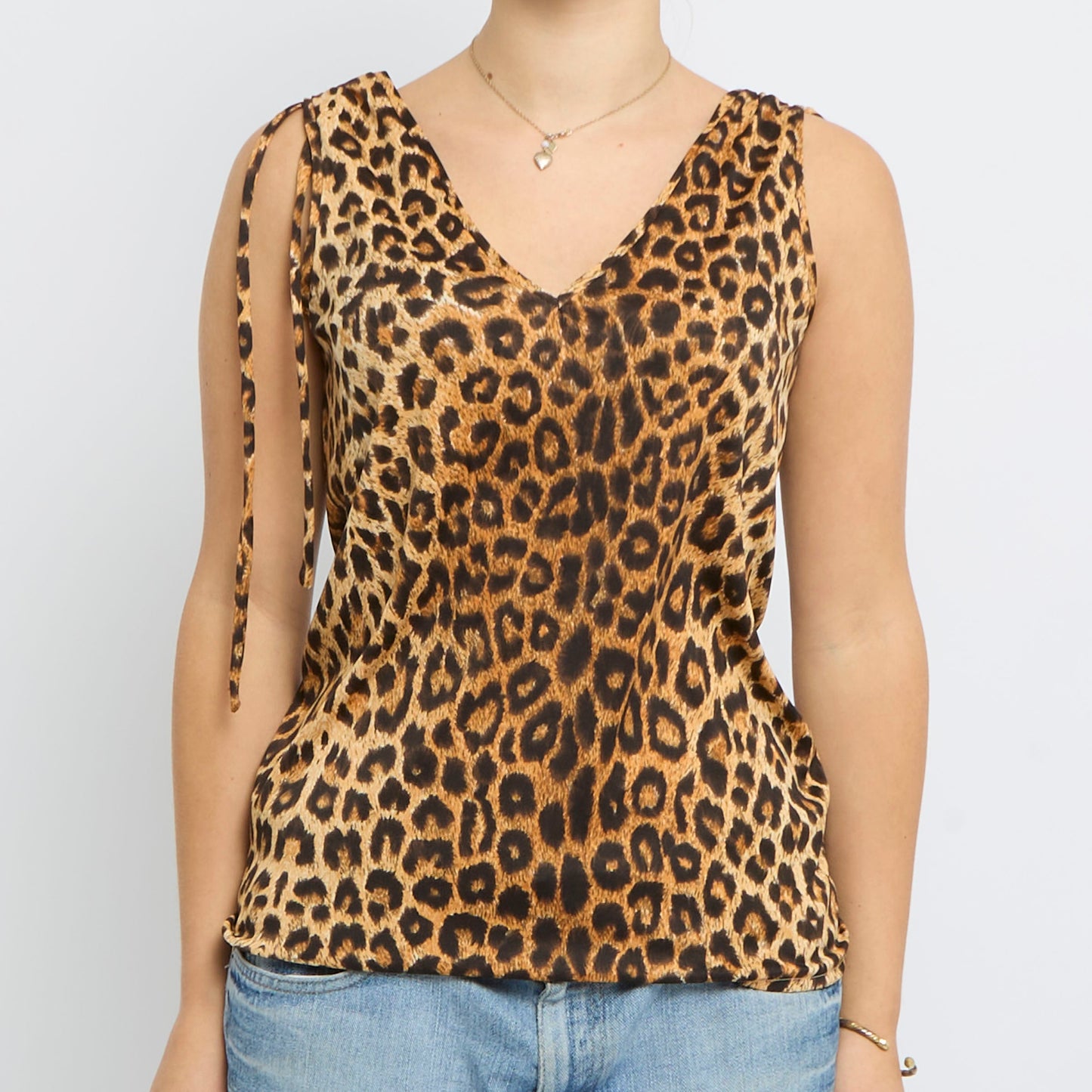 Animal Print Satin Vest Top - UK 12