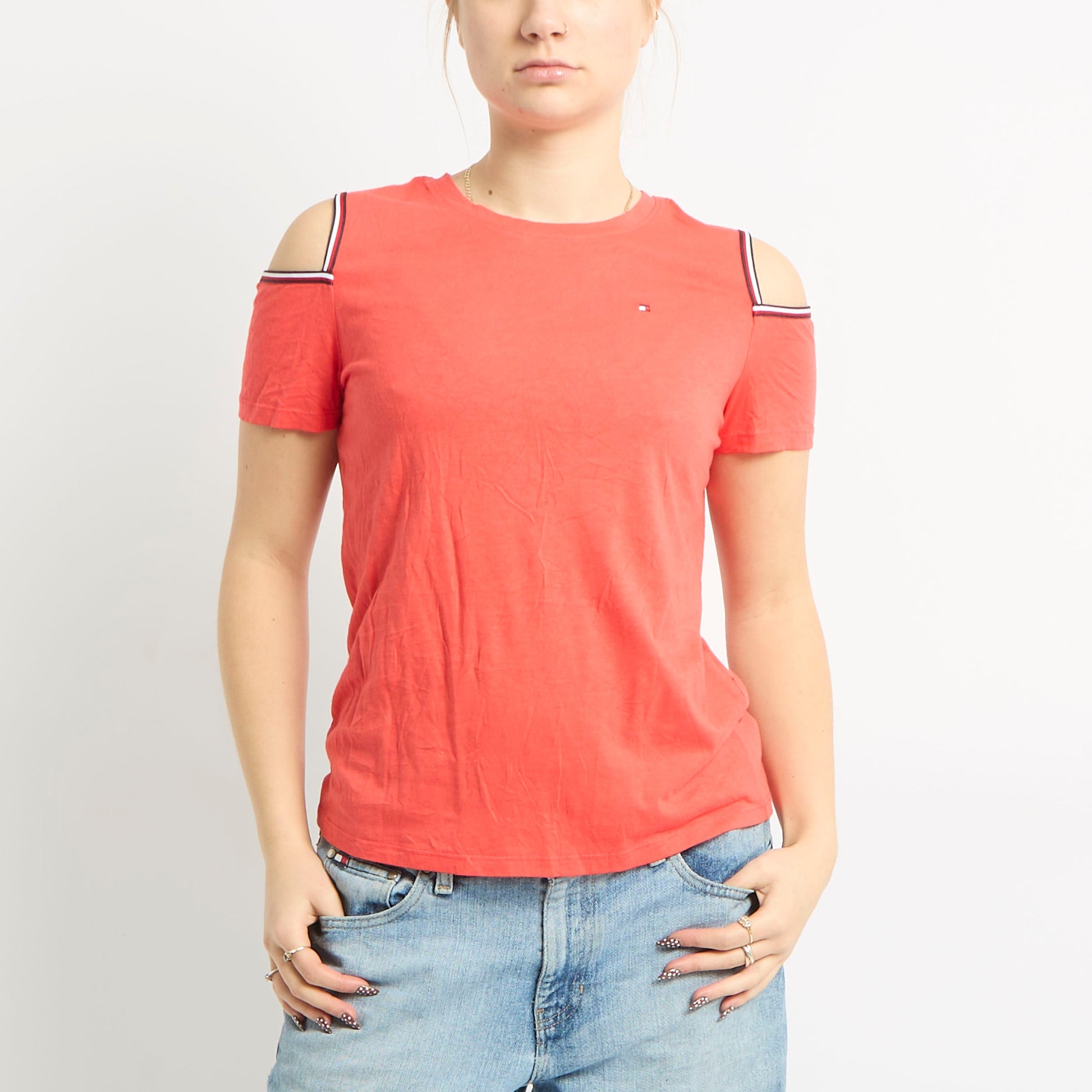 Tommy Hilfiger Shoulderless T Shirt - UK 12