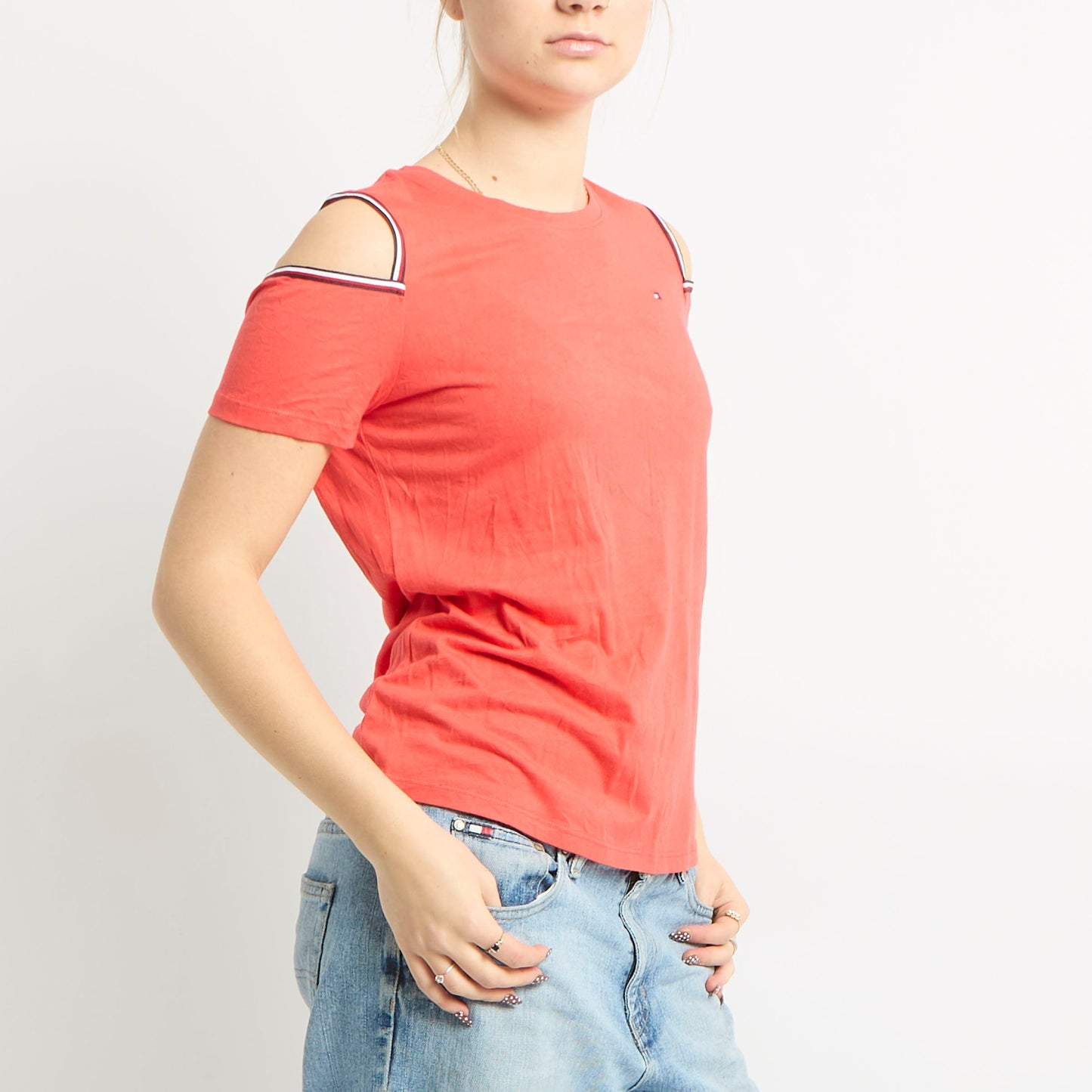 Tommy Hilfiger Shoulderless T Shirt - UK 12