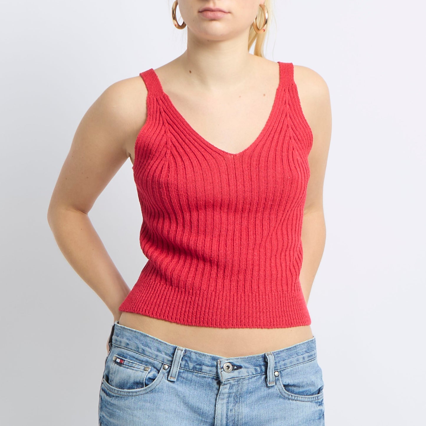 Ribbed Knitted Top - UK 12