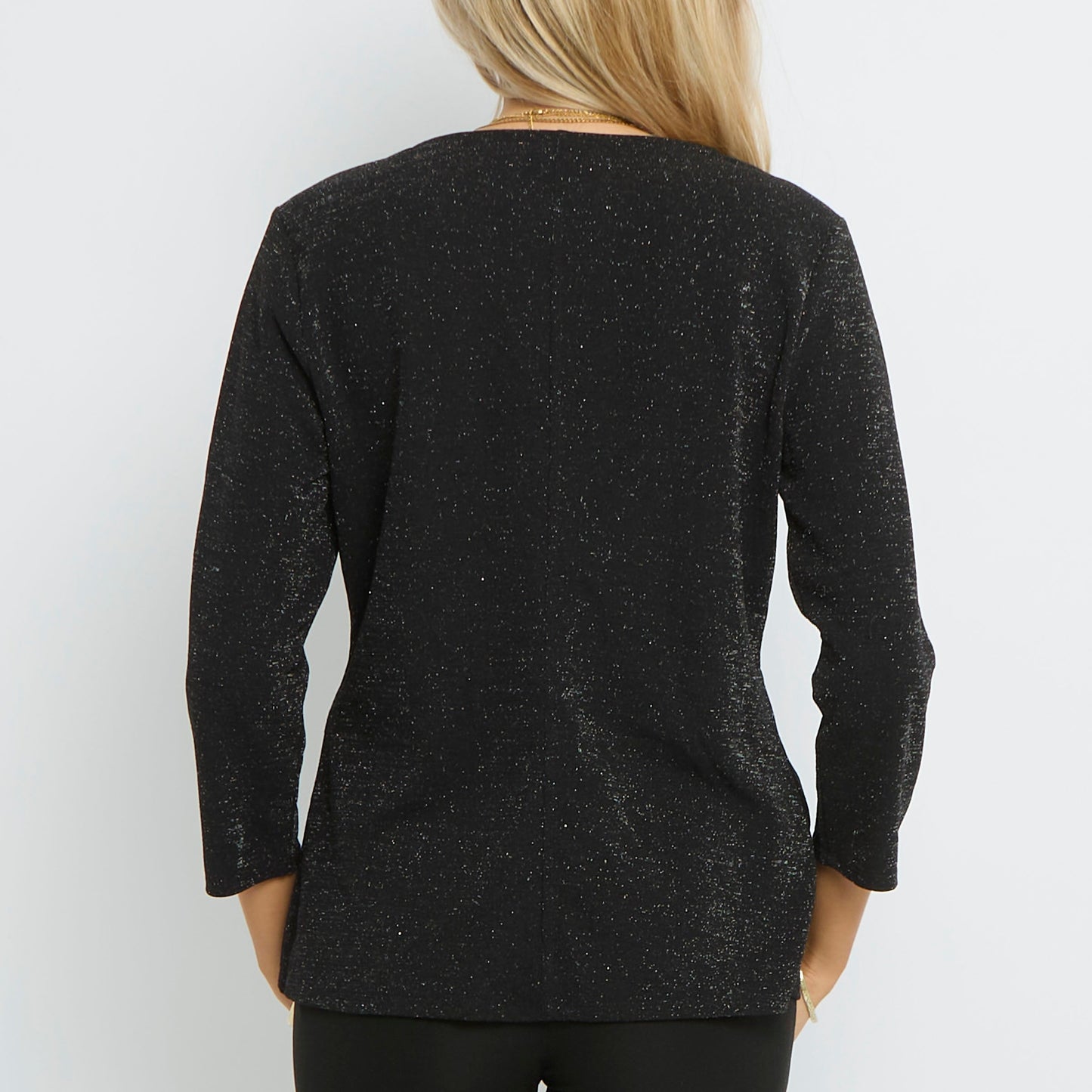 Gathered Long Sleeve Sparkly Top- UK 14