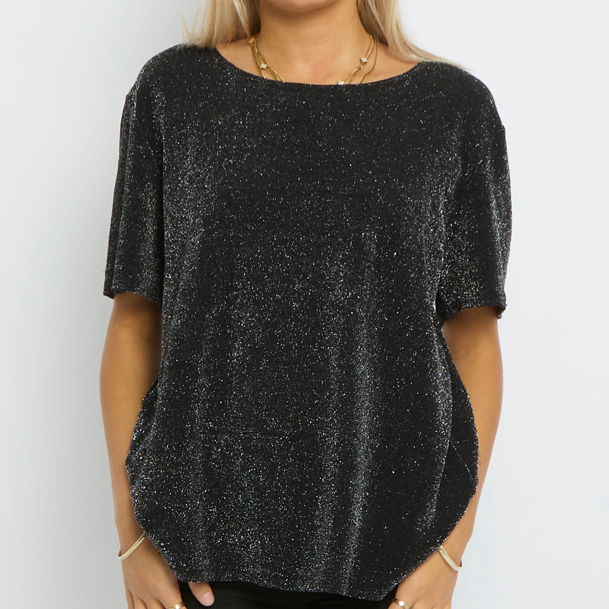 Sparkly Wide Neck T Shirt- UK 14