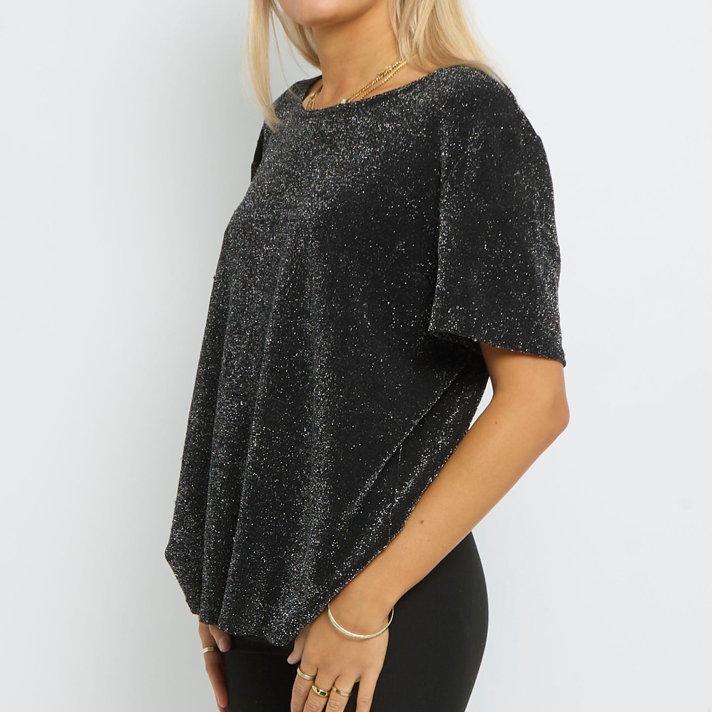 Sparkly Wide Neck T Shirt- UK 14