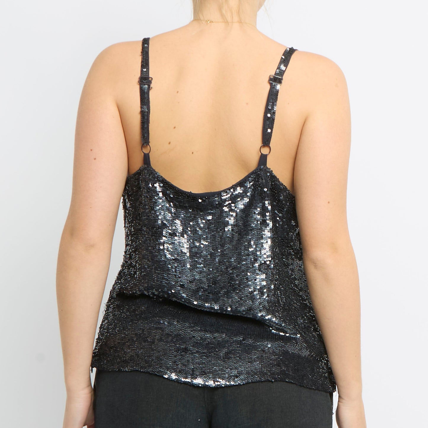 Sequin Detail Strappy Top - UK 14