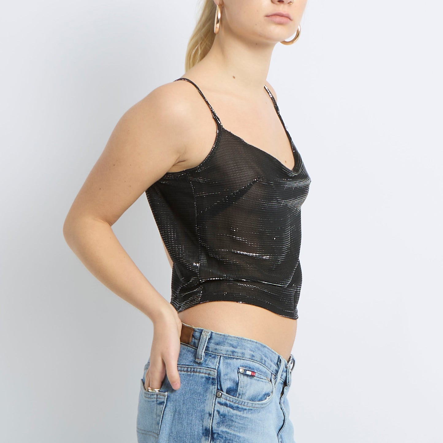 Mesh Metallic Cami Top - UK 14