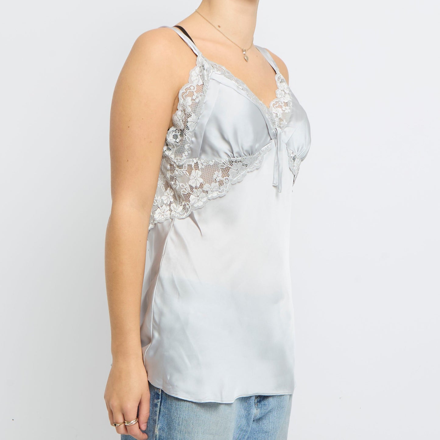 Lace  Satin Strappy Top - UK 14