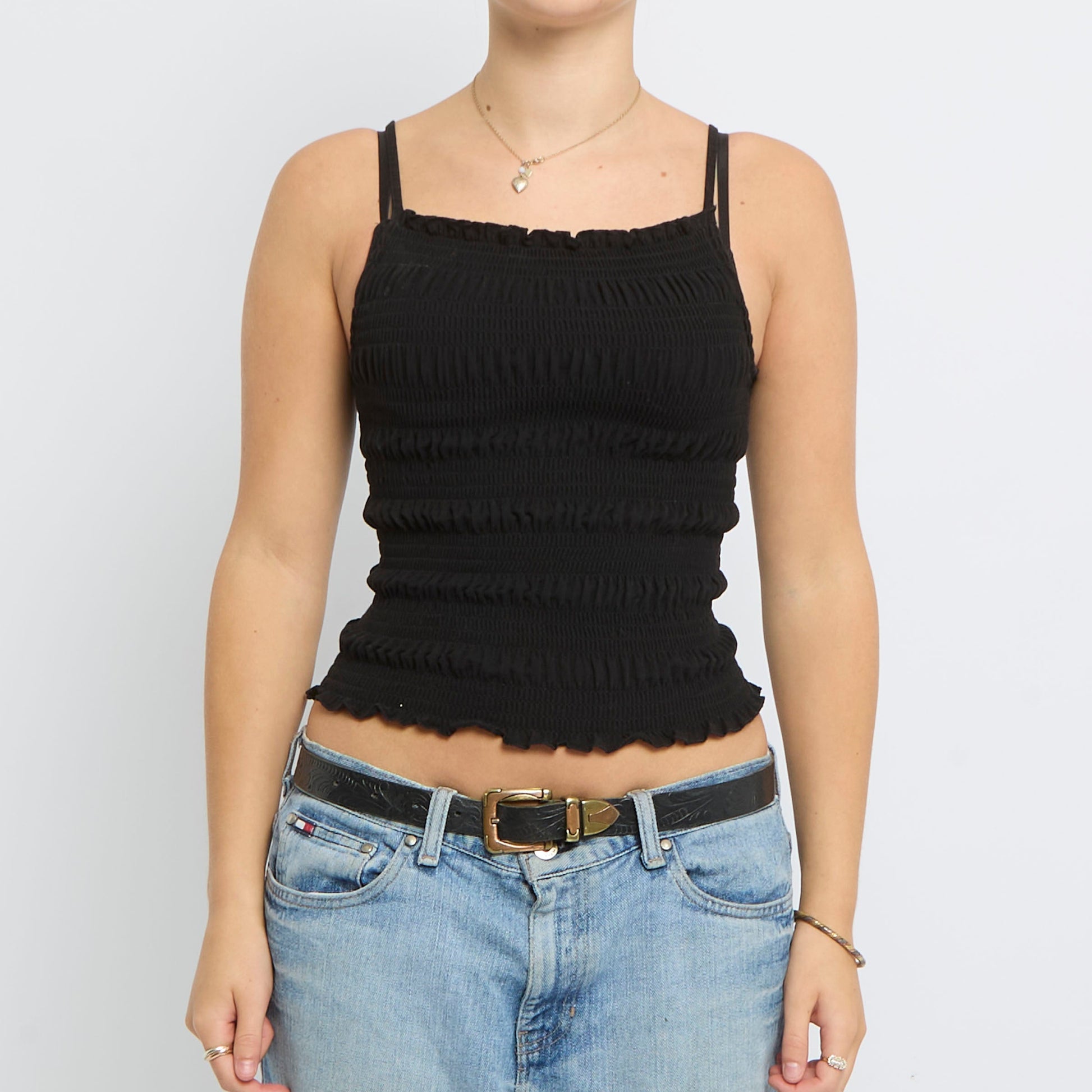 Crumple Detail Strappy Top - UK 4