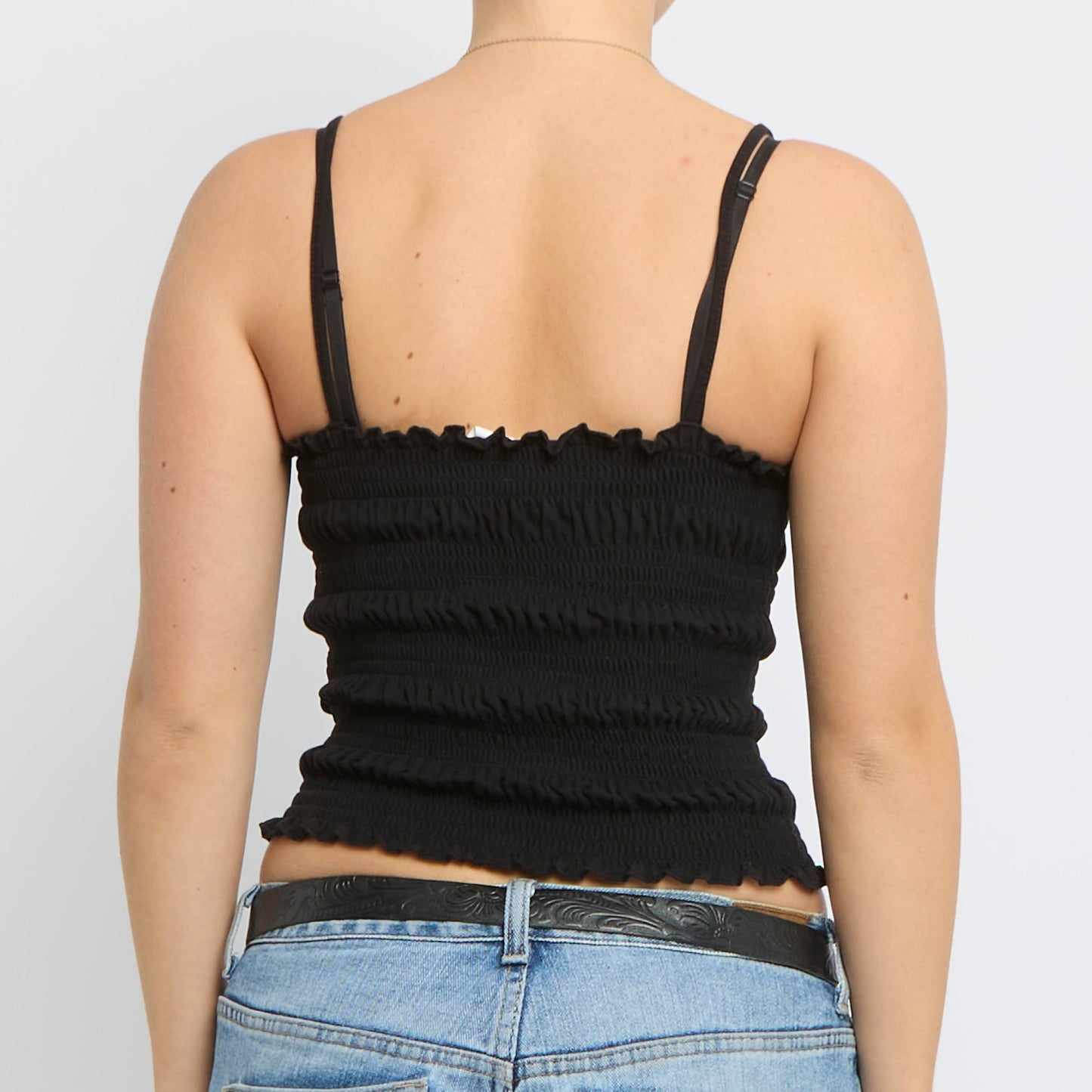 Seersucker Strappy Top - UK 4