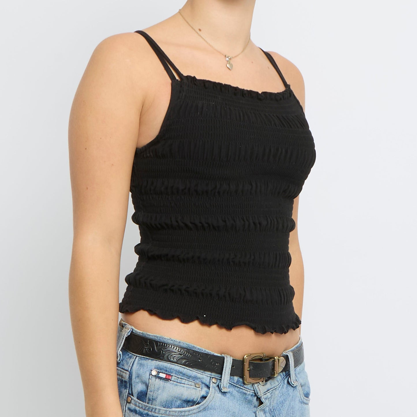 Seersucker Strappy Top - UK 4