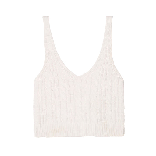 Knitted Cable and Rib Vest Top - UK 6