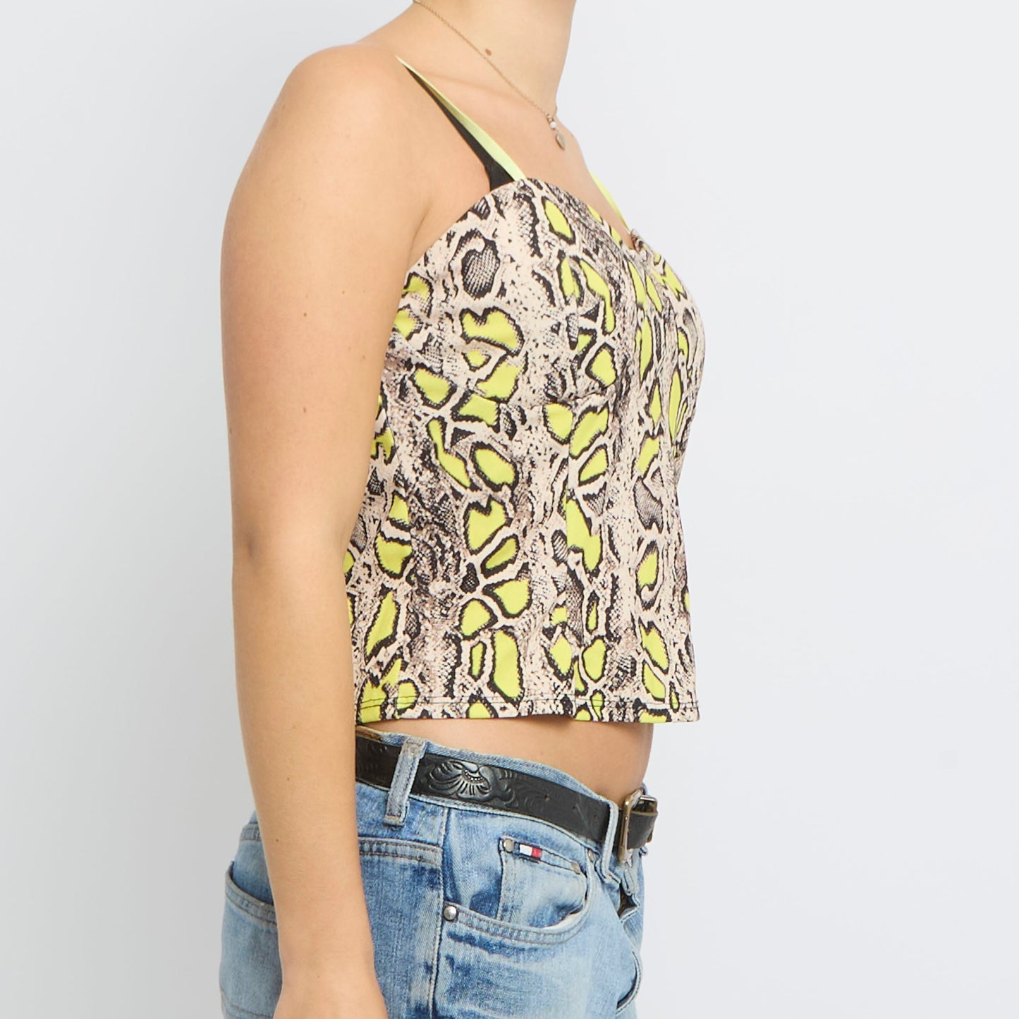 Snake Skin Graphic Strappy Top - UK 6