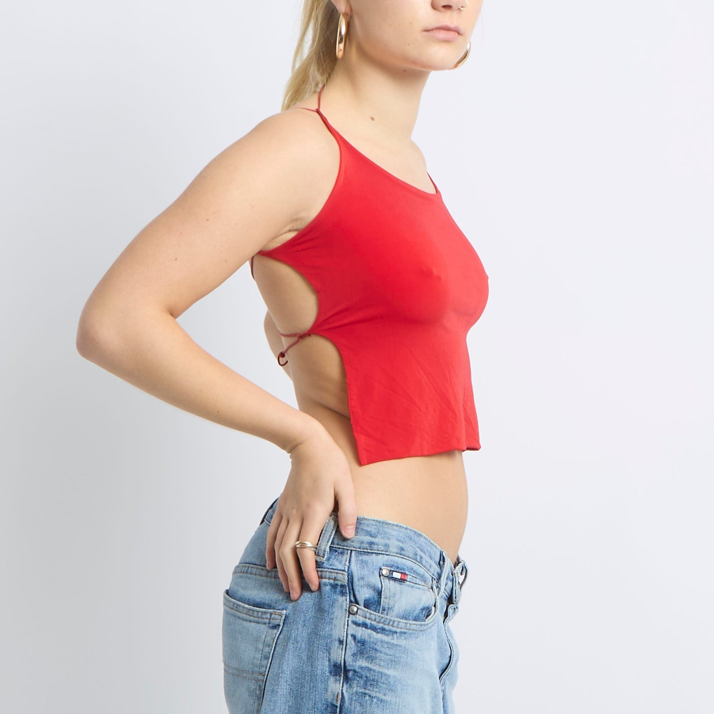 Strappy Backless Crop Top - UK 6