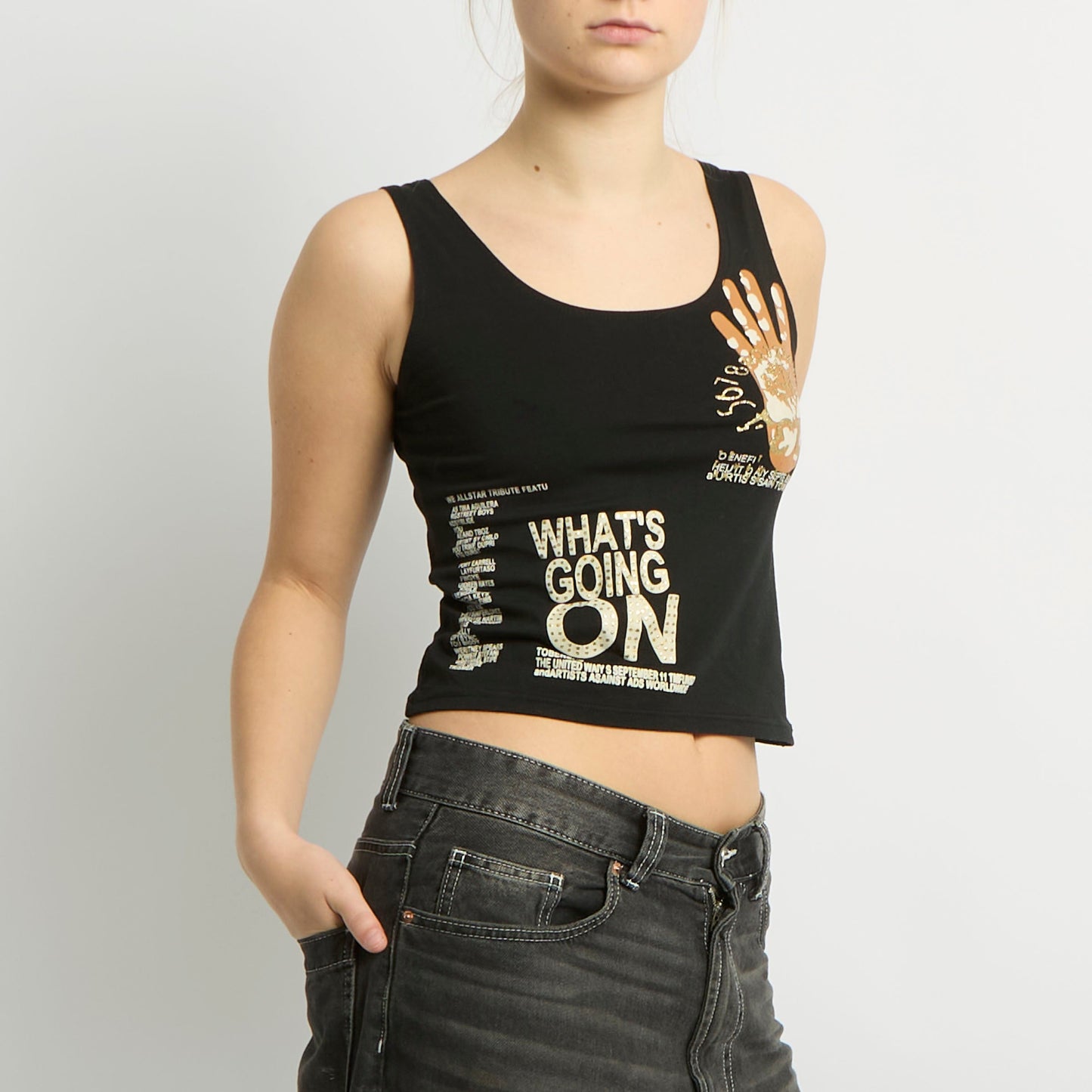 Embellished Graphic Tank Top - UK 8