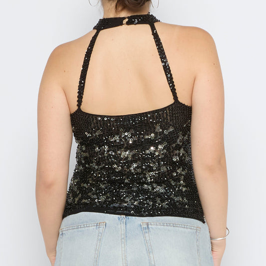 Sparkly Halter Neck Top - UK 8