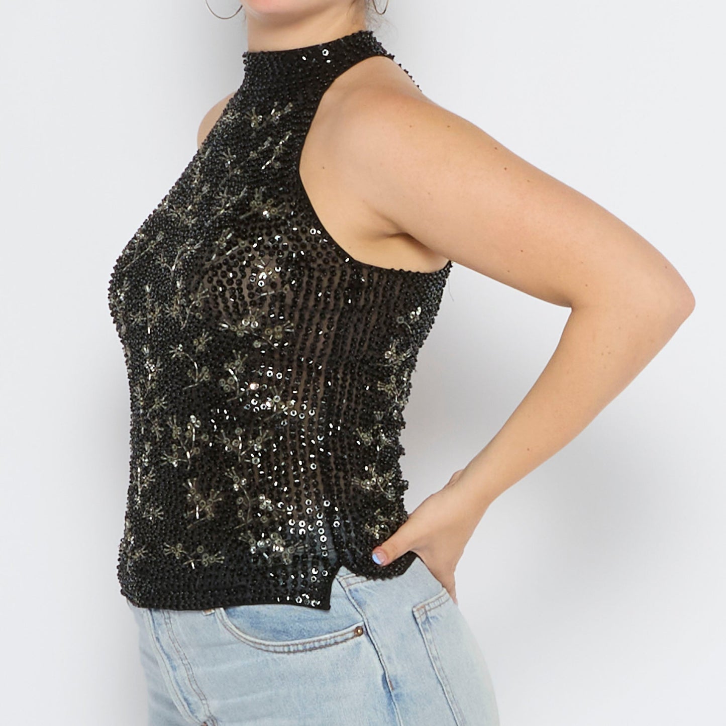 Sparkly Halter Neck Top - UK 8