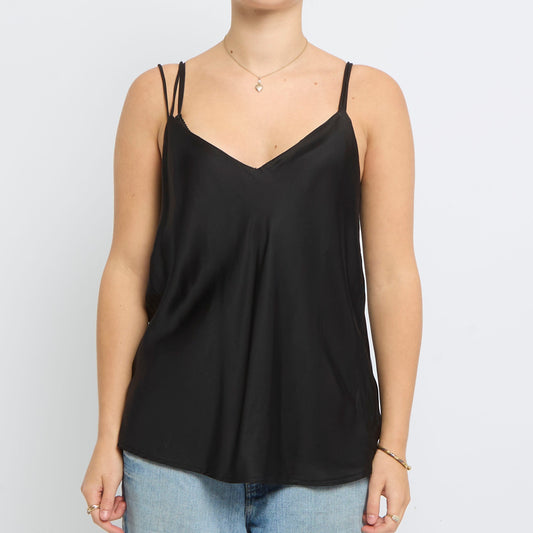 Silk V-Neck Strappy Top - UK 8